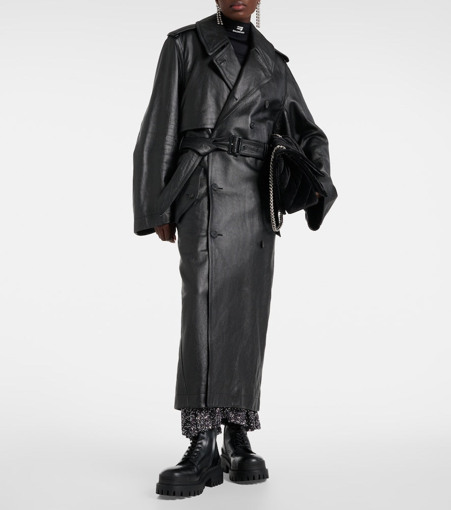 Balenciaga Cocoon leather trench coat