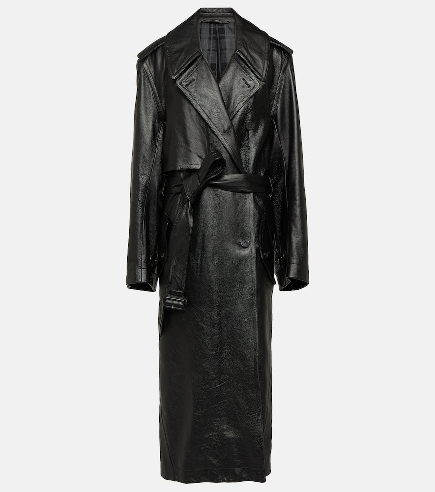 Balenciaga Cocoon leather trench coat - Balenciaga Cocoon 皮革风衣