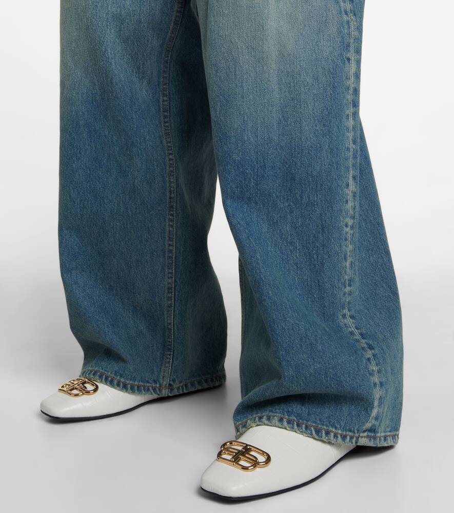 Balenciaga Cosy BB croc-effect leather mules