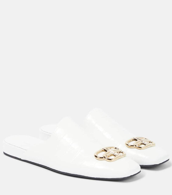 Balenciaga Cosy BB croc-effect leather mules