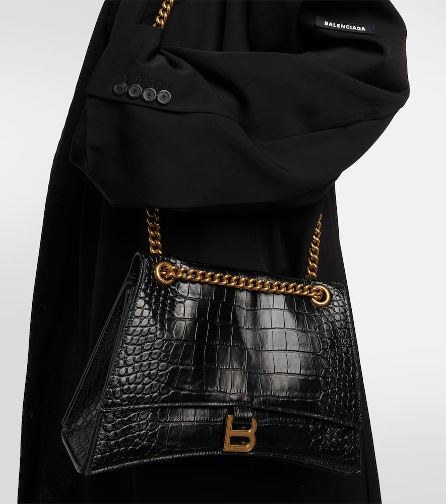 Balenciaga Crush Medium croc-effect leather shoulder bag