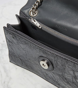 Balenciaga Crush Small metallic leather shoulder bag
