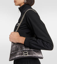 Balenciaga Crush Small metallic leather shoulder bag