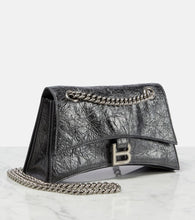 Balenciaga Crush Small metallic leather shoulder bag