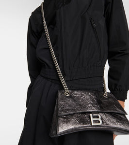 Balenciaga Crush Small metallic leather shoulder bag