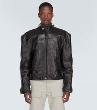 Balenciaga Deconstructed oversized leather jacket