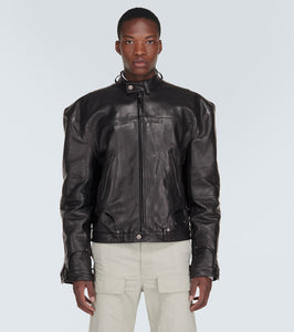 Balenciaga Deconstructed oversized leather jacket