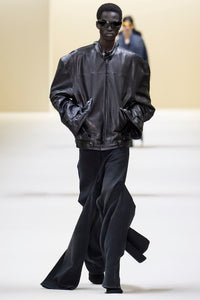 Balenciaga Deconstructed oversized leather jacket