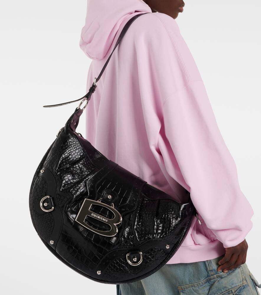 Balenciaga Essex embossed leather shoulder bag