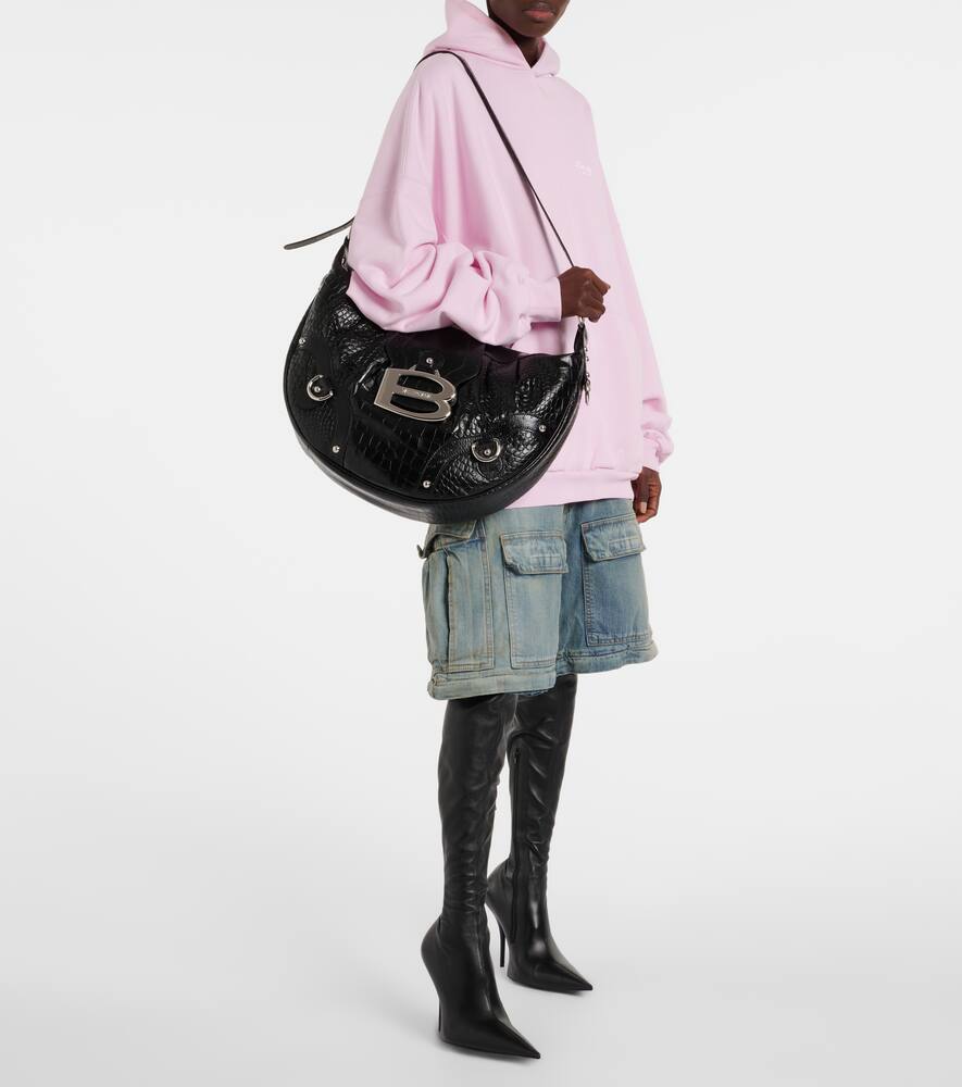Balenciaga Essex embossed leather shoulder bag