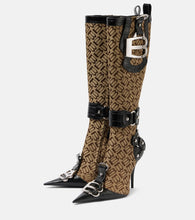 Balenciaga Essex leather-trimmed knee-high boots