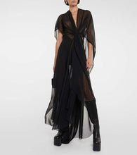 Balenciaga Gathered semi-sheer chiffon gown