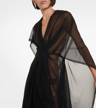 Balenciaga Gathered semi-sheer chiffon gown