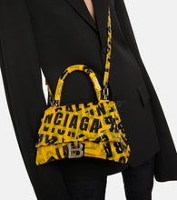 Balenciaga Hourglass Small tape-trimmed leather crossbody bag