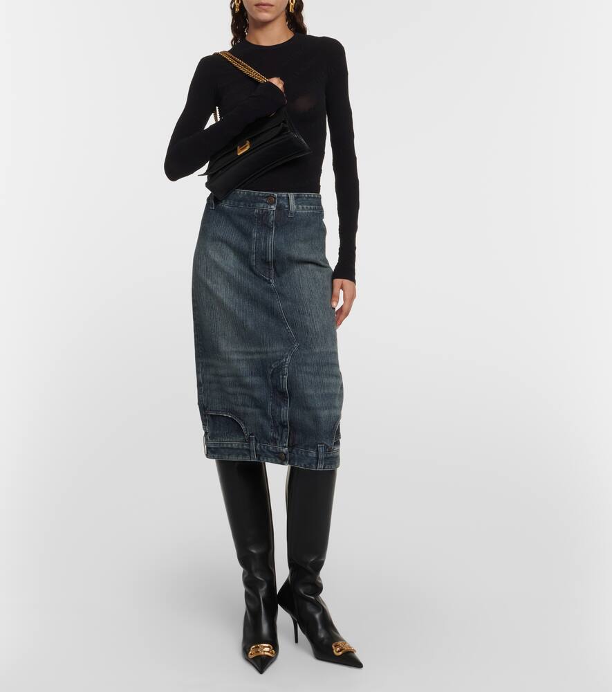 Balenciaga Knife BB leather knee-high boots