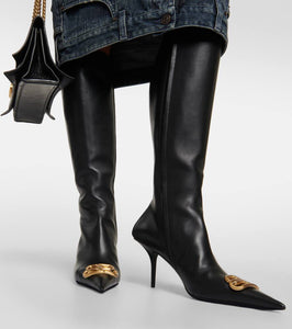 Balenciaga Knife BB leather knee-high boots