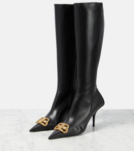 Balenciaga Knife BB leather knee-high boots