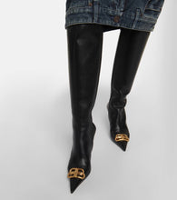 Balenciaga Knife BB leather knee-high boots