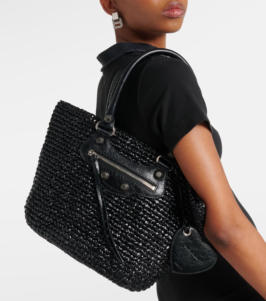 Balenciaga Le Cagole Medium raffia shoulder bag