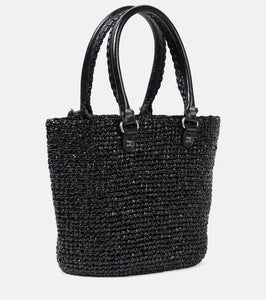 Balenciaga Le Cagole Medium raffia shoulder bag