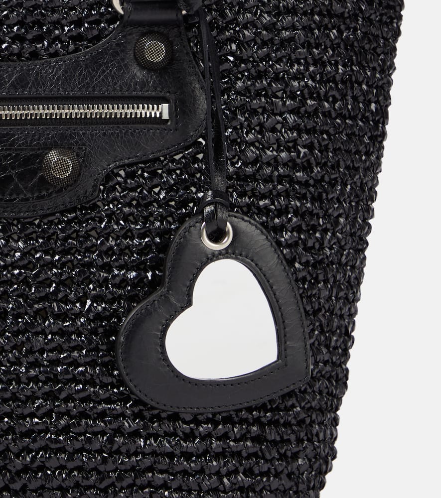 Balenciaga Le Cagole Medium raffia shoulder bag