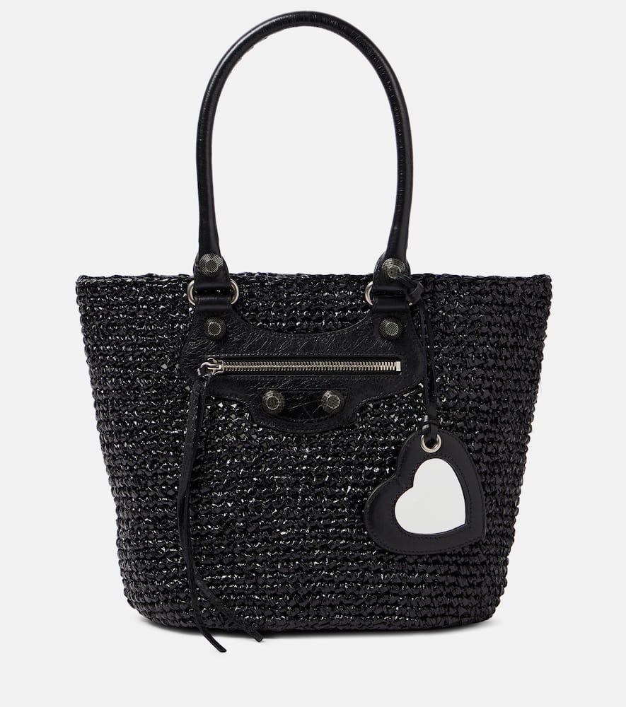 Balenciaga Le Cagole Medium raffia shoulder bag. Shop Balenciaga Tote Bags for women now.