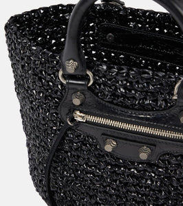 Balenciaga Le Cagole Panier Small raffia-effect basket bag