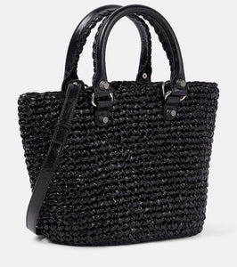Balenciaga Le Cagole Panier Small raffia-effect basket bag