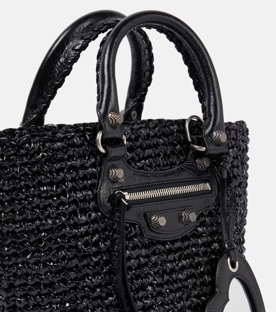 Balenciaga Le Cagole Panier Small raffia-effect basket bag