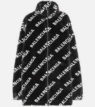Balenciaga Logo faux fur jacket