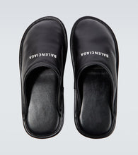 Balenciaga Logo leather slippers