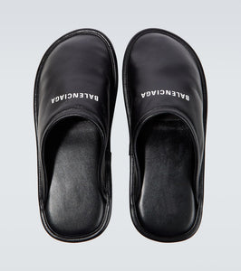 Balenciaga Logo leather slippers