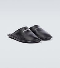 Balenciaga Logo leather slippers