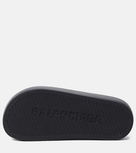 Balenciaga Logo rubber platform slides