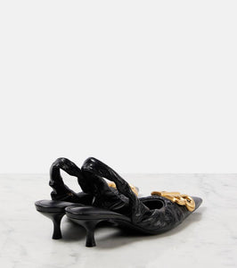 Balenciaga Monaco leather slingback pumps