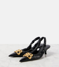 Balenciaga Monaco leather slingback pumps