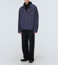 Balenciaga Oversized cotton and silk denim jacket