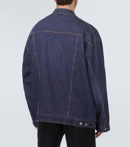 Balenciaga Oversized cotton and silk denim jacket