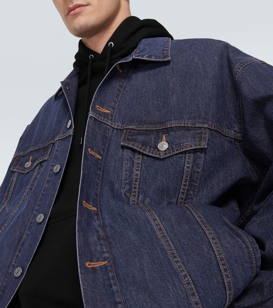 Balenciaga Oversized cotton and silk denim jacket