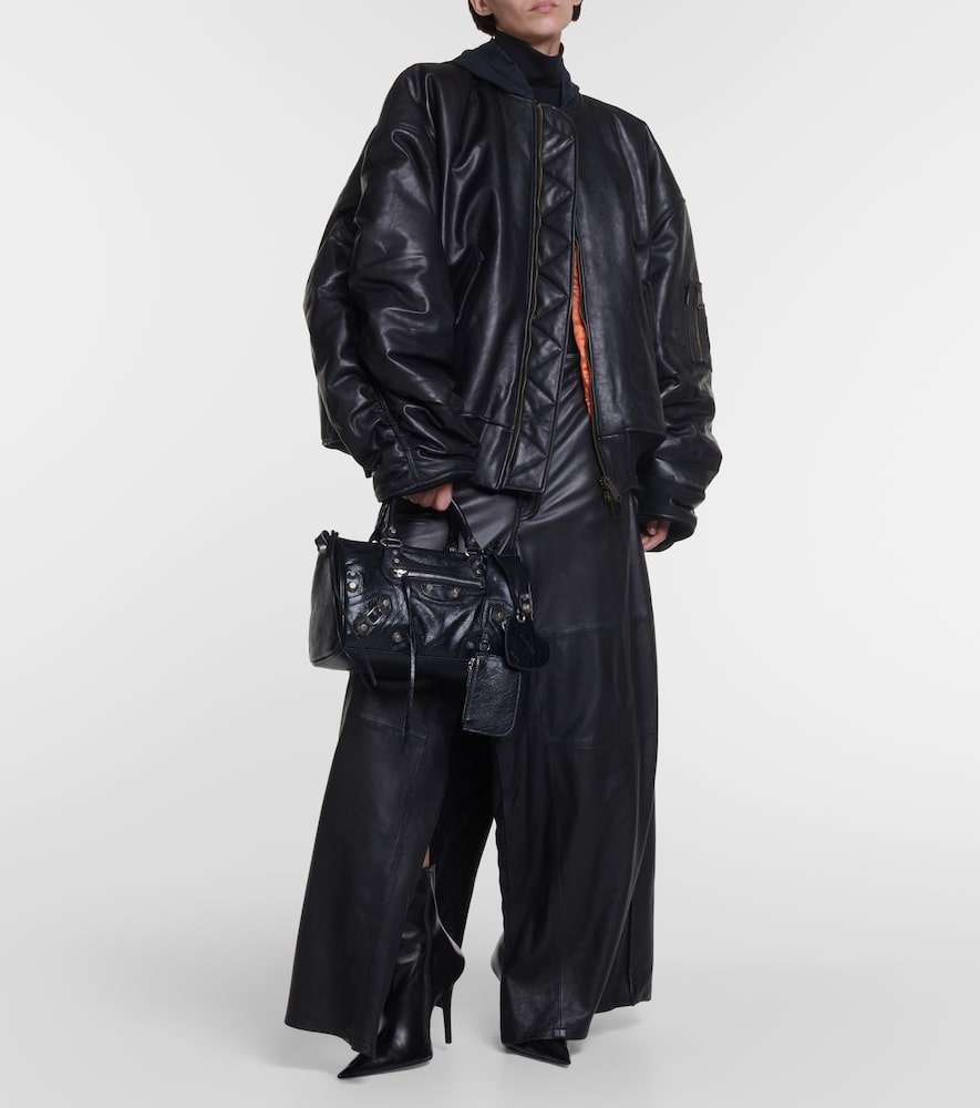 Balenciaga Oversized leather bomber jacket