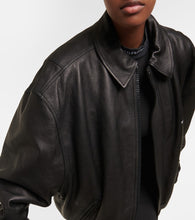 Balenciaga Oversized leather bomber jacket