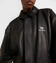 Balenciaga Oversized leather bomber jacket