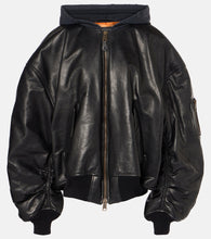 Balenciaga Oversized leather bomber jacket - Balenciaga 超大款皮质飞行员夹克