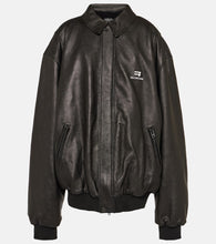 Balenciaga Oversized leather bomber jacket