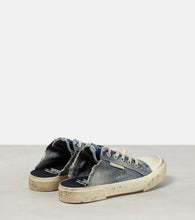 Balenciaga Paris distressed denim mules