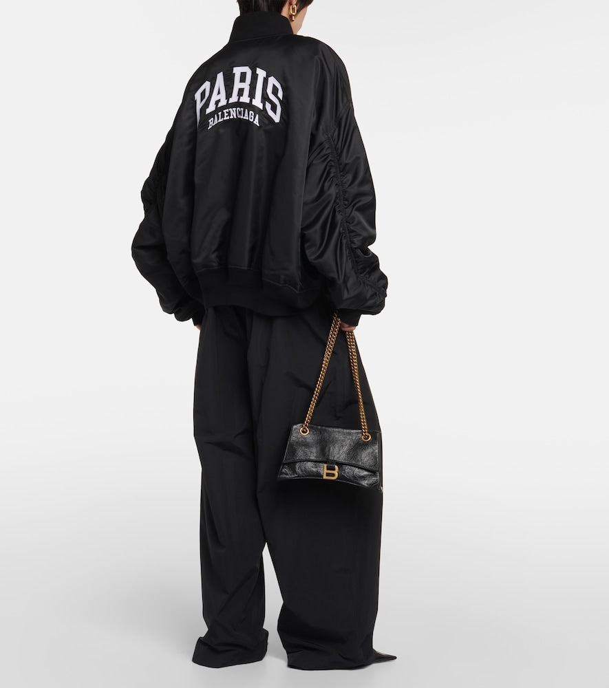Balenciaga Paris satin varsity jacket