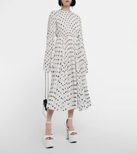 Balenciaga Polka-dot pleated crêpe midi dress