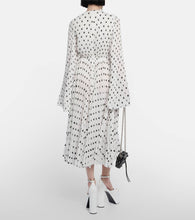Balenciaga Polka-dot pleated crêpe midi dress