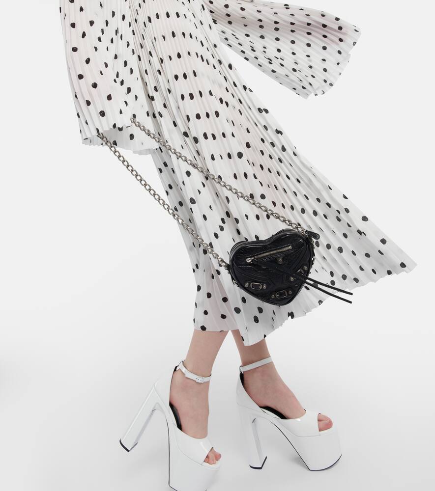 Balenciaga Polka-dot pleated crêpe midi dress