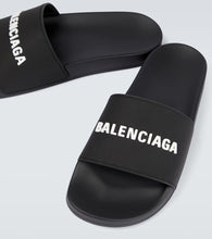 Balenciaga Pool logo rubber slides